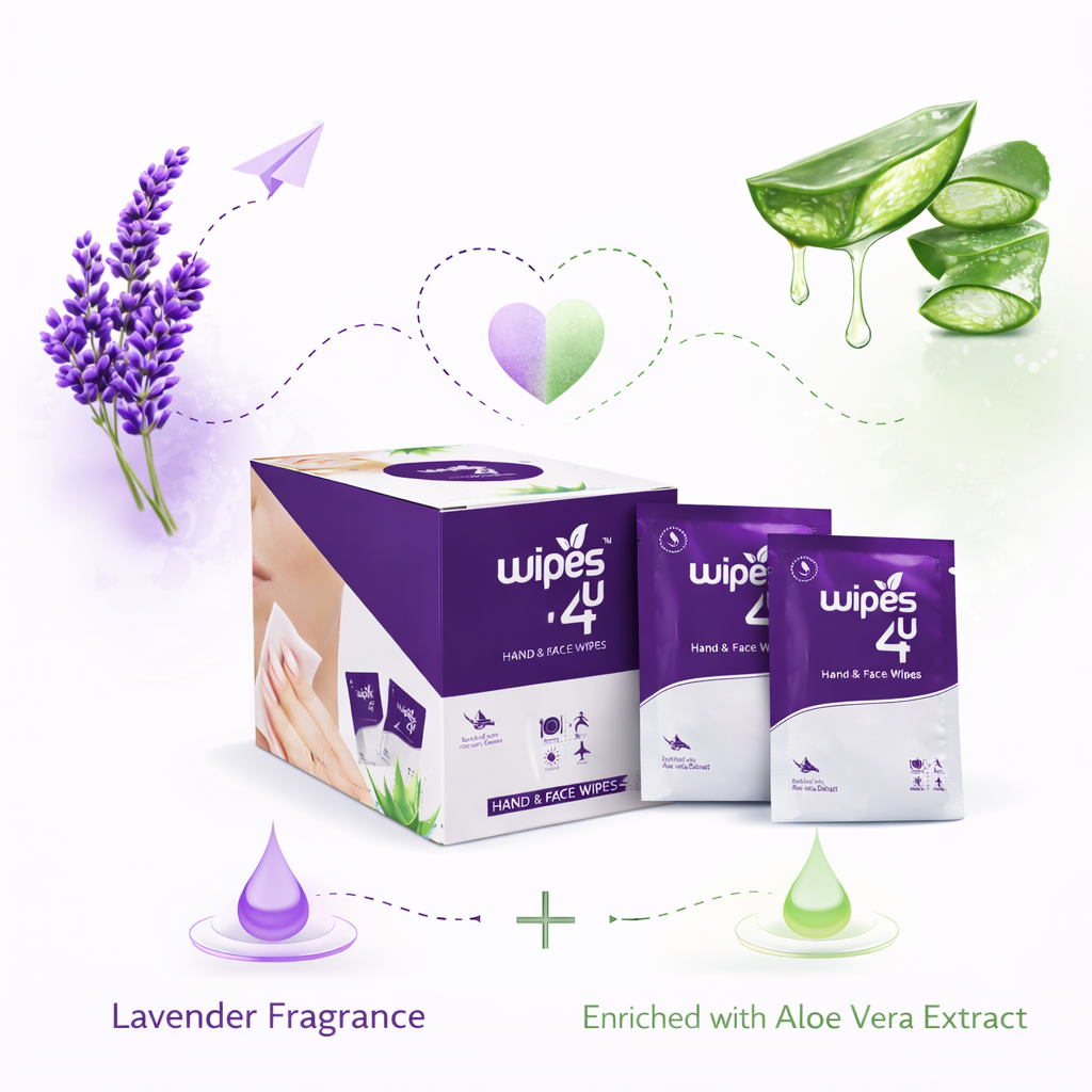Wipes4u Hand & Facial Wipes (Lavender)