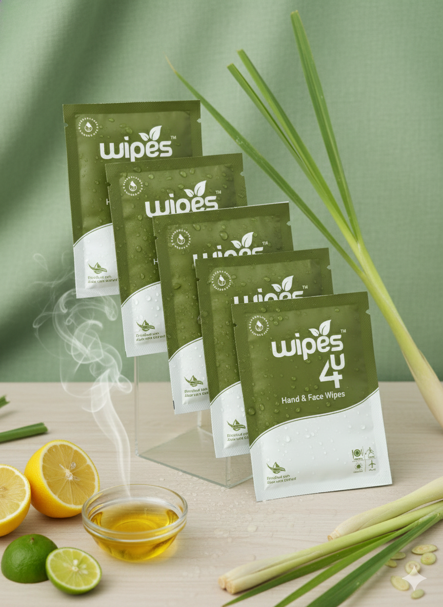 Wipes4u Hand & Facial Wipes (Lemon Grass)