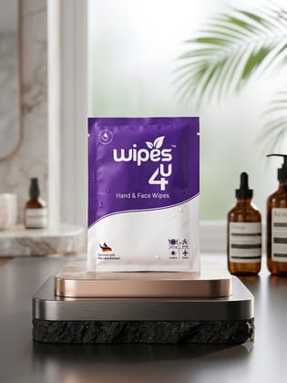 Wipes4u Individually Packed Face and Hand Wet Wipes Lavender ( 50 Wipes)