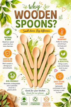Disposable Premium Wooden Spoon 160 mm 200 PCS